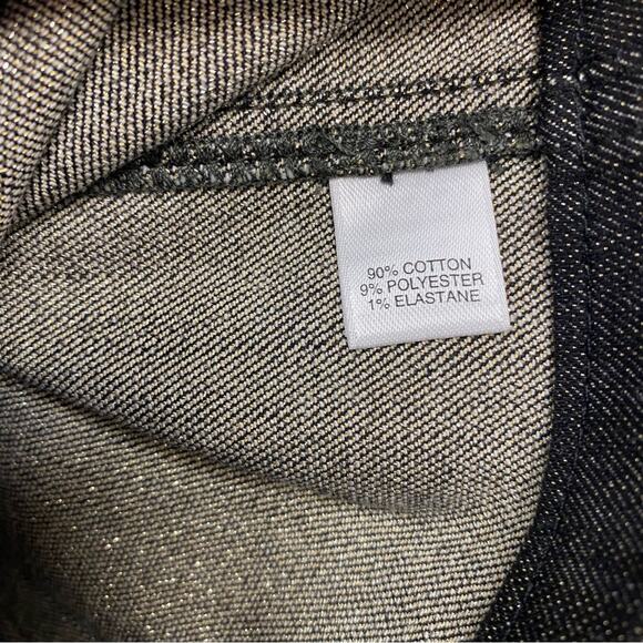 St. John Collection Women's Straight Leg Jeans Size 4 Black Gold Shimmer Holiday - Picture 9 of 13